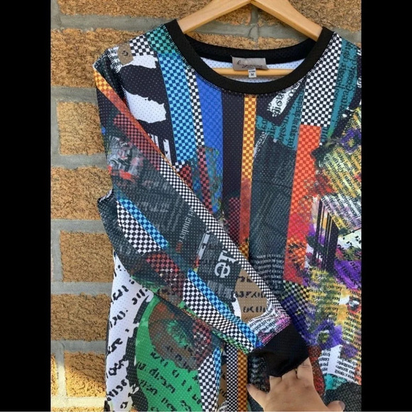 lynn ritchie silver graphic top size medium - Picture 4 of 8